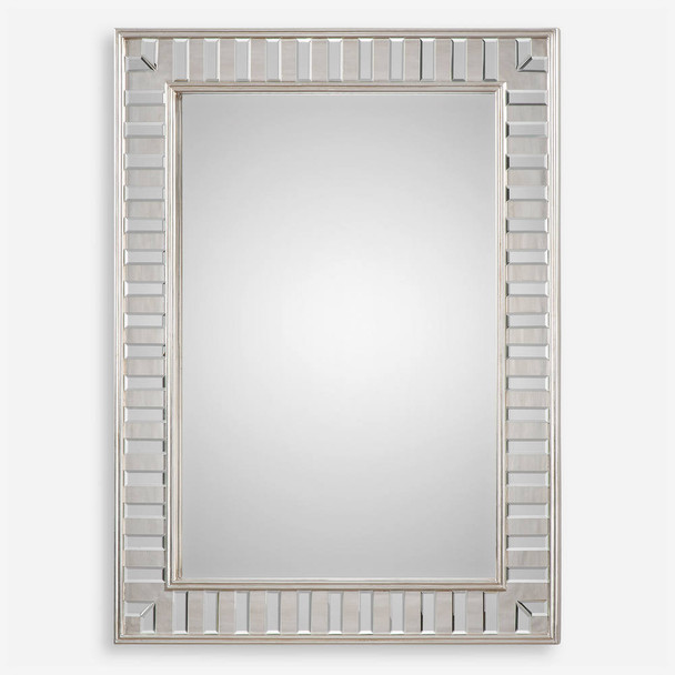 Lanester Silver Leaf Mirror Mid-Century Modern style Wall Mirror Decor