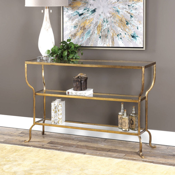 Deline Gold Console Table - Sale on Mid-Century Modern style Accent Tables Deline Gold Console Table - Sale on Mid-Century Modern style Accent Tables