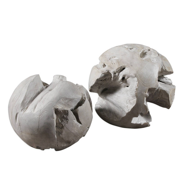 Ermanno Teak Balls S/2 Coastal style  Decor