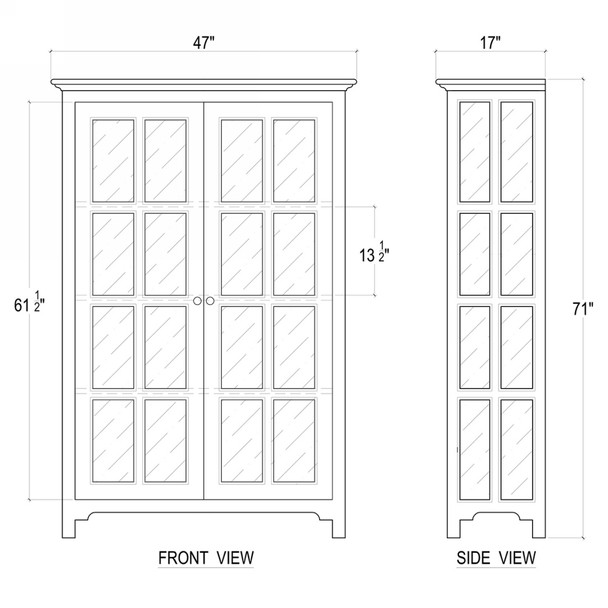 Aries Glass Door Bookcase - Sale on Craftsman style Living Room furniture