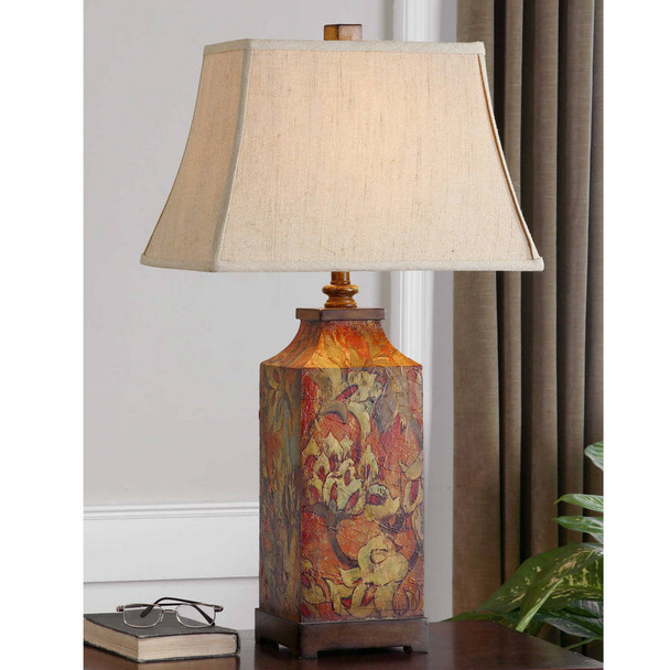 Colorful Flowers Table Lamp - Size: 81H x 46W x 31D (cm) - Contemporary style
