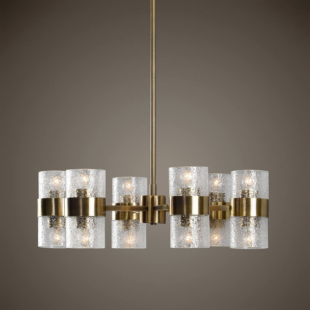 Marinot - 12Lt. Chandelier - Size: 23H x 66W x 66D (cm) - Mid-Century Modern style