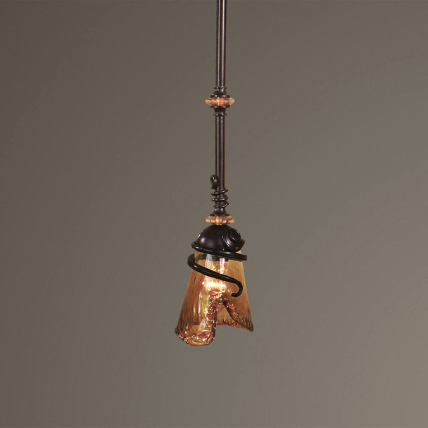 Vitalia Oil Rubbed Bronze Mini Pendant - Size: 31H x 15W x 14D (cm) - Contemporary style