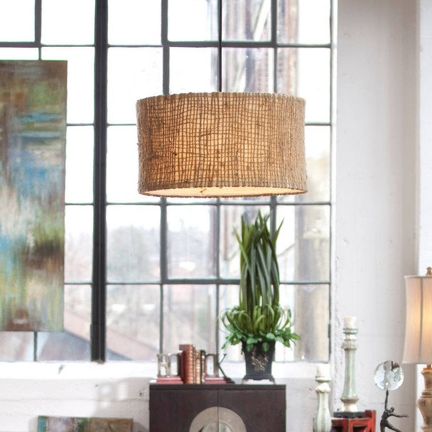 Burleson 3 Light Drum Pendant - Size: 31H x 56W x 56D (cm) - Contemporary style
