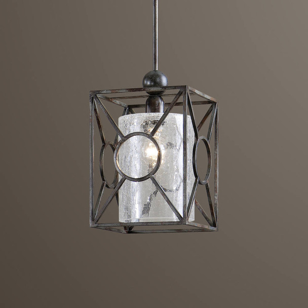 Arbela 1 Light Mini Pendant - Size: 38H x 23W x 23D (cm) - Mid-Century Modern style