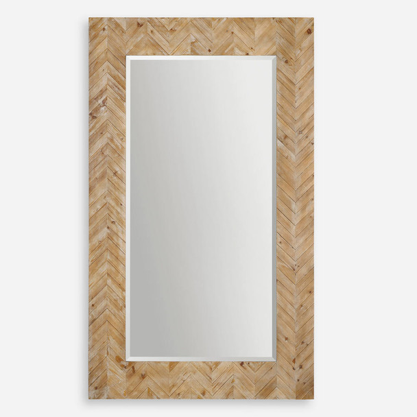 Demetria Oversized Wooden Mirror Organic style Wall Mirror Decor