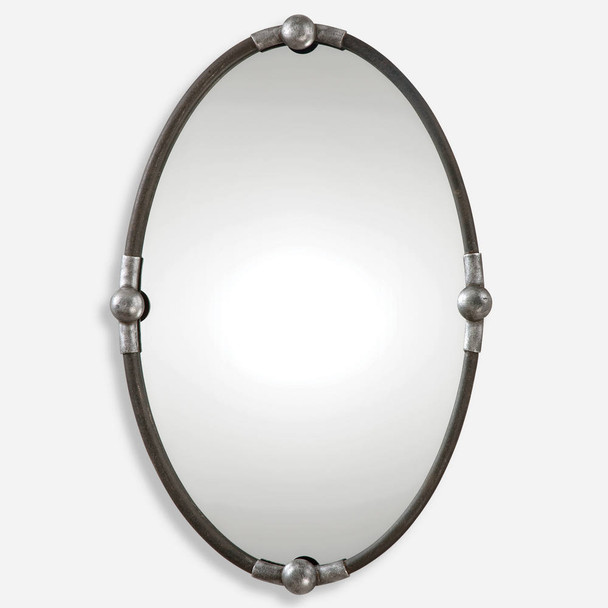 Carrick Black Oval Mirror Contemporary style Wall Mirror Decor