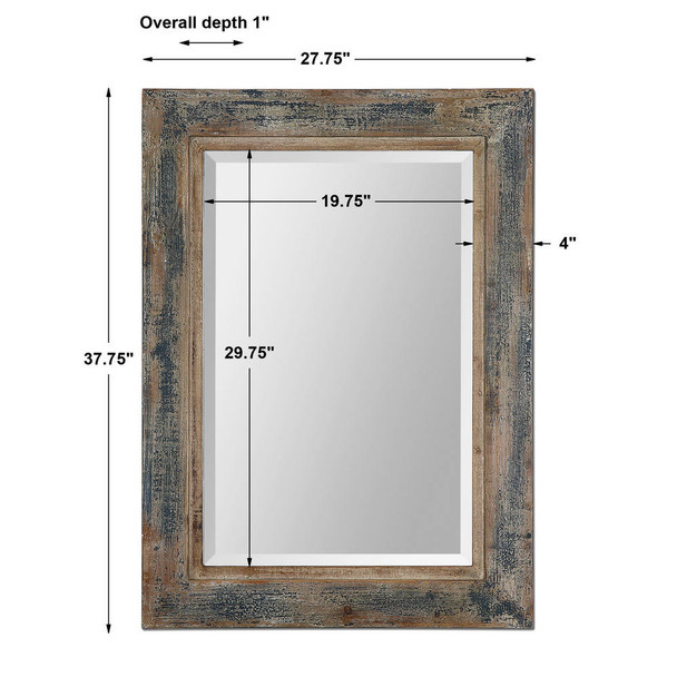 Bozeman Distressed Blue Mirror - Australia wide delivery