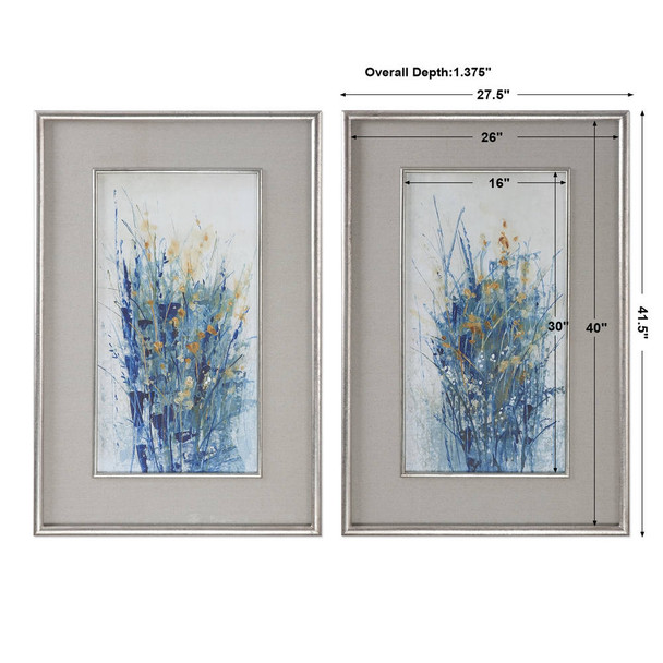 Indigo Florals Framed Art S/2 - Australia wide delivery