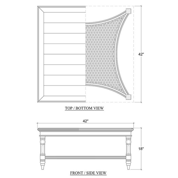 Montego Square Coffee Table - Discount Traditional style Living Room furniture
