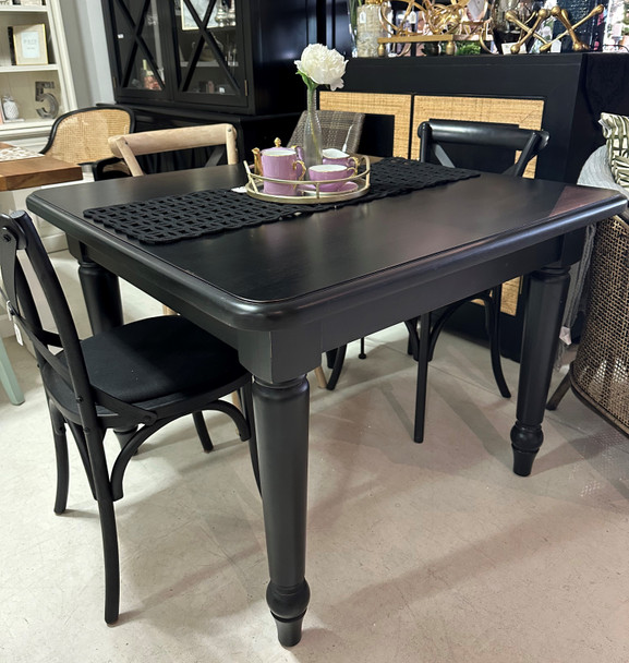 Farmhouse 120cm Square Dining Table - Batavia Black - Size: 79H x 107W x 107D (cm) - Farmhouse style Farmhouse 120cm Square Dining Table - Batavia Black - Size: 79H x 107W x 107D (cm) - Farmhouse style