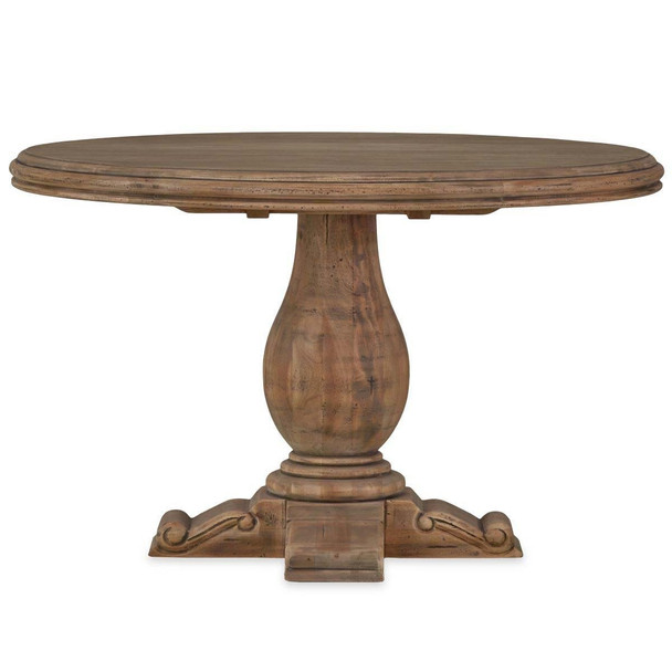 Drake 120cm Round Pedestal Table w/out Grooves - Antique French Oak