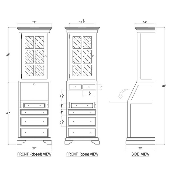 Hancock Narrow Secretary - Melbourne, Sydney, Brisbane Farmhouse style Office & Study furniture