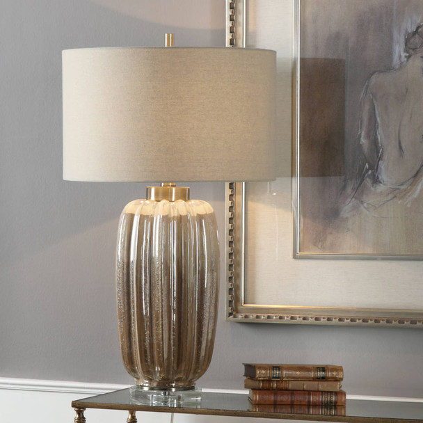 Gistova Gold Table Lamp - Size: 76H x 43W x 43D (cm) - Mid-Century style