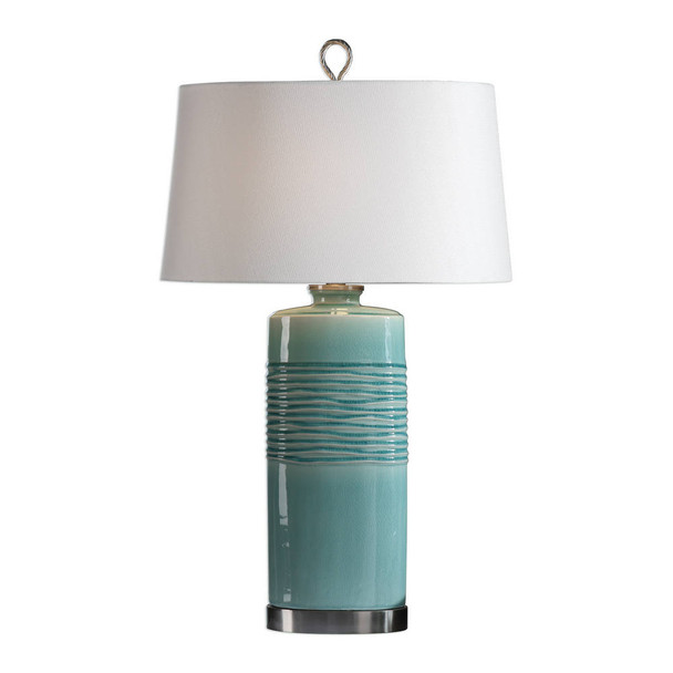 Rila Distressed Teal Table Lamp Coastal style Table Lamp Decor