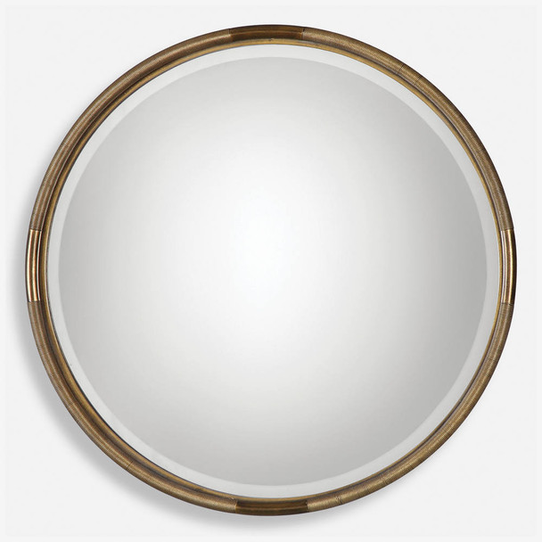 Finnick Iron Coil Round Mirror Mid-Century Modern style Wall Mirror Decor
