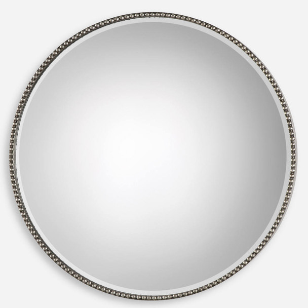 Stefania Beaded Round Mirror Mid-Century Modern style Wall Mirror Decor