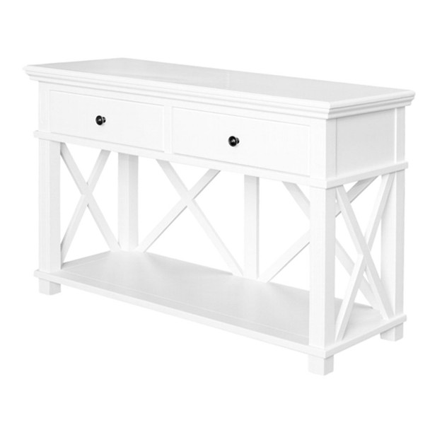 Sorrento Console Table 2 Drawer - White