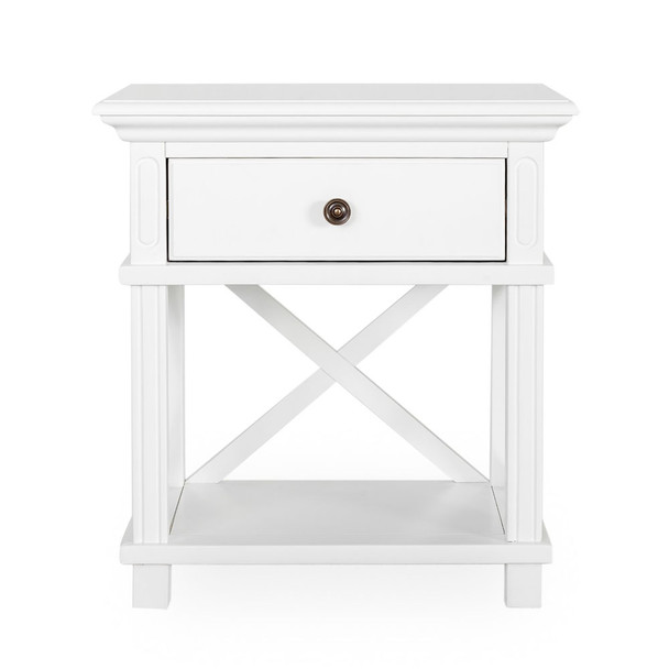 Sorrento Bedside 1 Drawer - White
