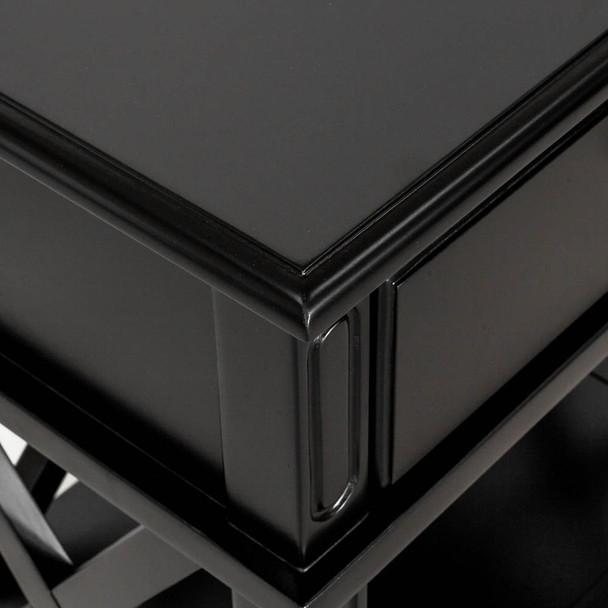 Sorrento Bedside Table 1 Drawer - Black
