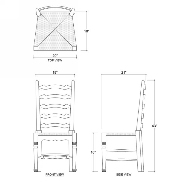English Ladder-Back Dining Chair - Hobart, Launceston, Perth Traditional style Dining Room furniture