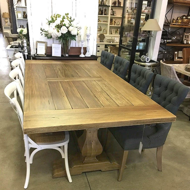 Provincial Trestle Dining Table 270cm - Antique French Oak - Size: 76H x 275W x 120D (cm) - French Provincial style