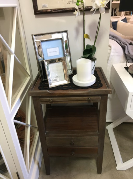 Eton 2 Drawer Side Table w/ Pull Out Shelf - Cocoa - Hobart, Launceston, Perth Craftsman style Bedroom furniture