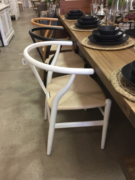 Scandinavian Woven Wishbone Beechwood Chair - Natural