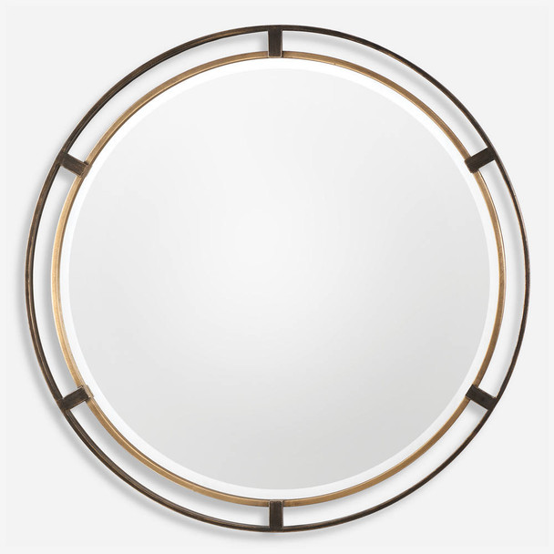Carrizo Bronze Round Mirror Mid-Century Modern style Wall Mirror Decor