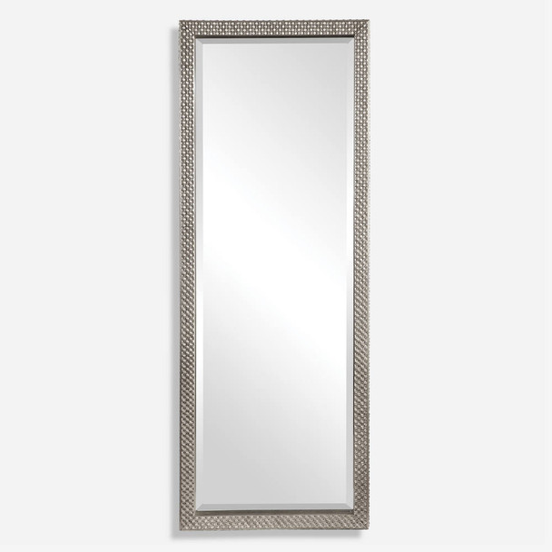 Cacelia Metallic Silver Mirror Mid-Century Modern style Wall Mirror Decor