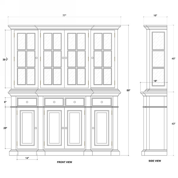 Genoa Hutch - Sale on French Provincial style Dining Room furniture
