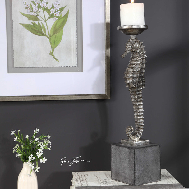 Seahorse Candleholder - Size: 49H x 11W x 11D (cm) - Contemporary style