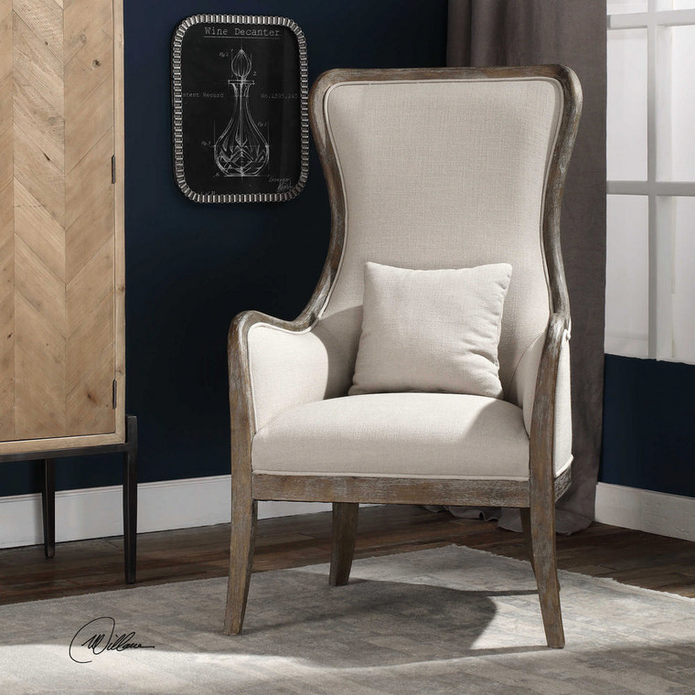 Chenin Accent Chair Stone by Uttermost