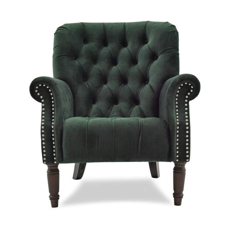Chester Tufted Armchair - Green Velvet by Maison Living