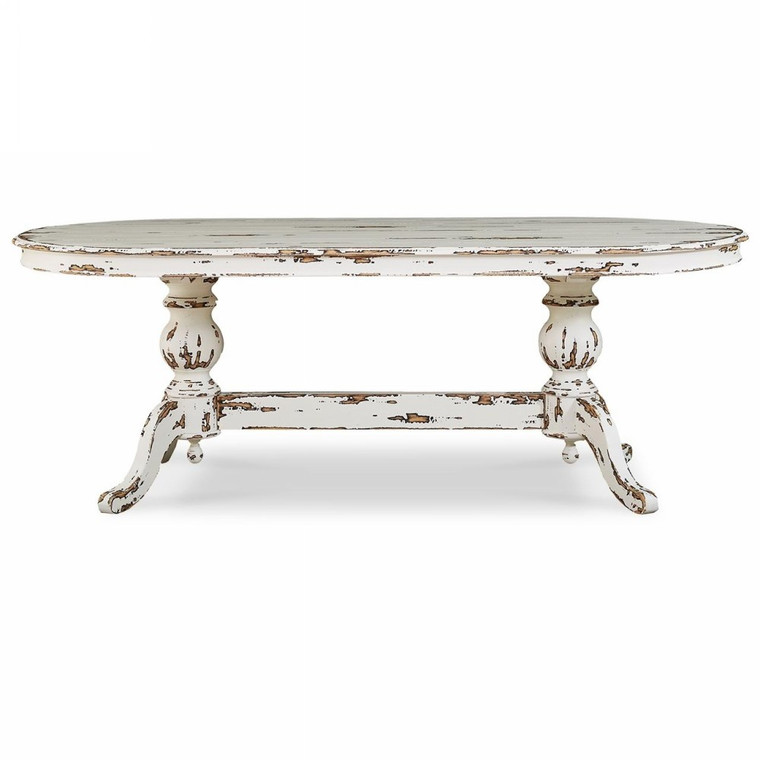 Farmhouse Oval Dining Table - Size: 76H x 213W x 102D (cm)