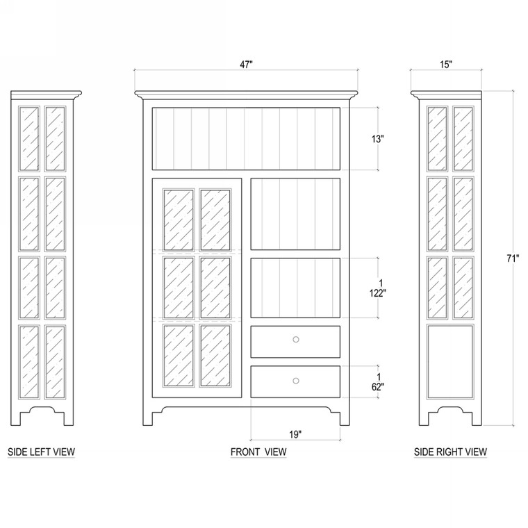 Aries Kitchen Single Door Cupboard w/ 6 LED - Size: 180H x 120W x 38D (cm)