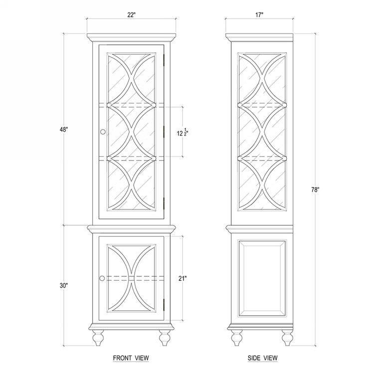 Hamilton Display Cabinet 1 Door w/ LED - Size: 197H x 56W x 42D (cm)