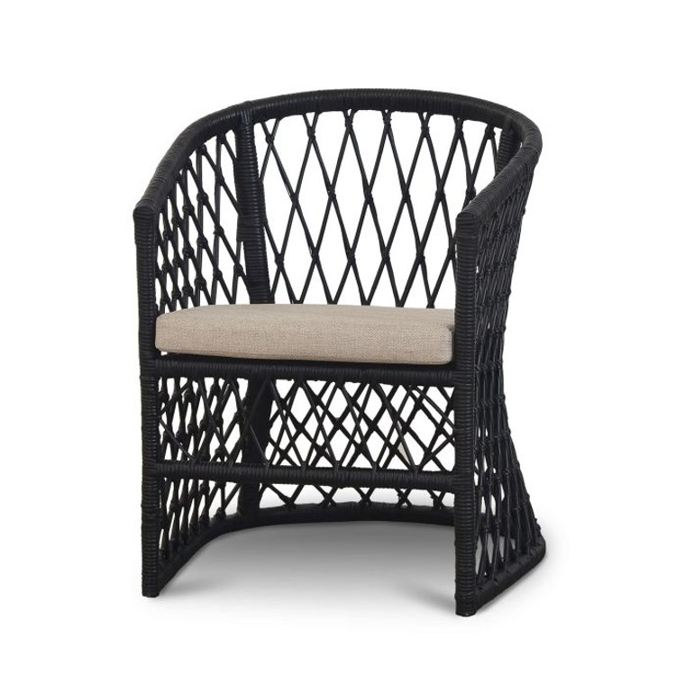 Aroha Rattan Chair - Black - with cushion