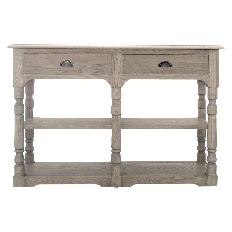 Normandy Console Table Small - Weathered Oak