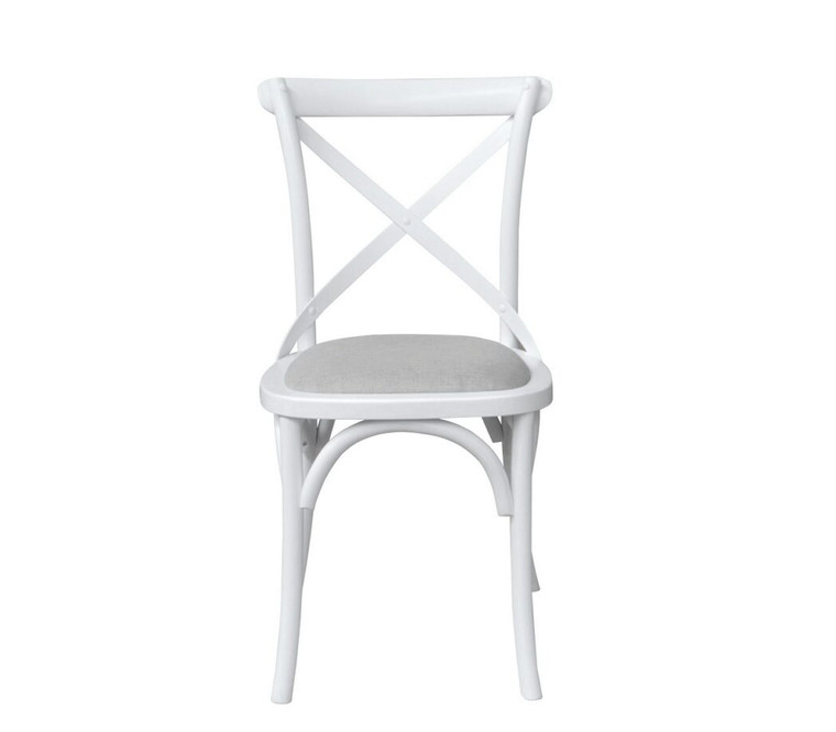 Bentwood Dining Chair White with Linen Seat 