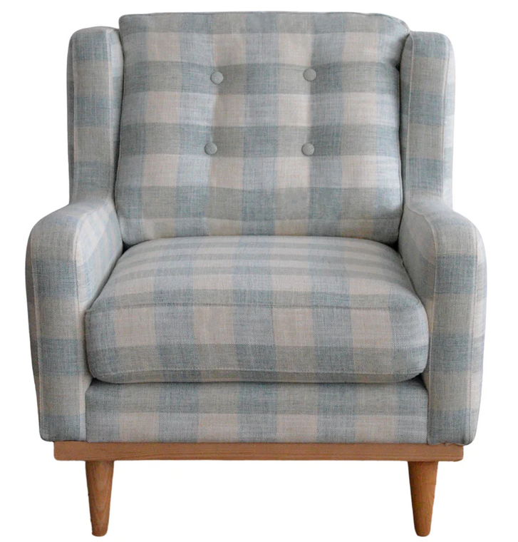 Palermo Armchair - Blue Check