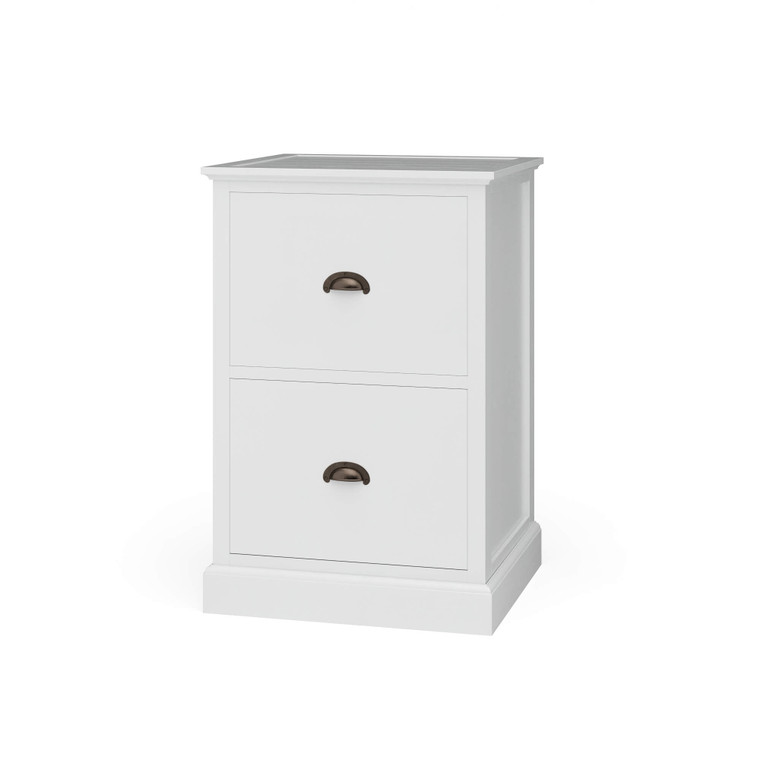 Emerson 2 Drawer Filing Cabinet - True White - Size: 75H x 50W x 46D (cm)