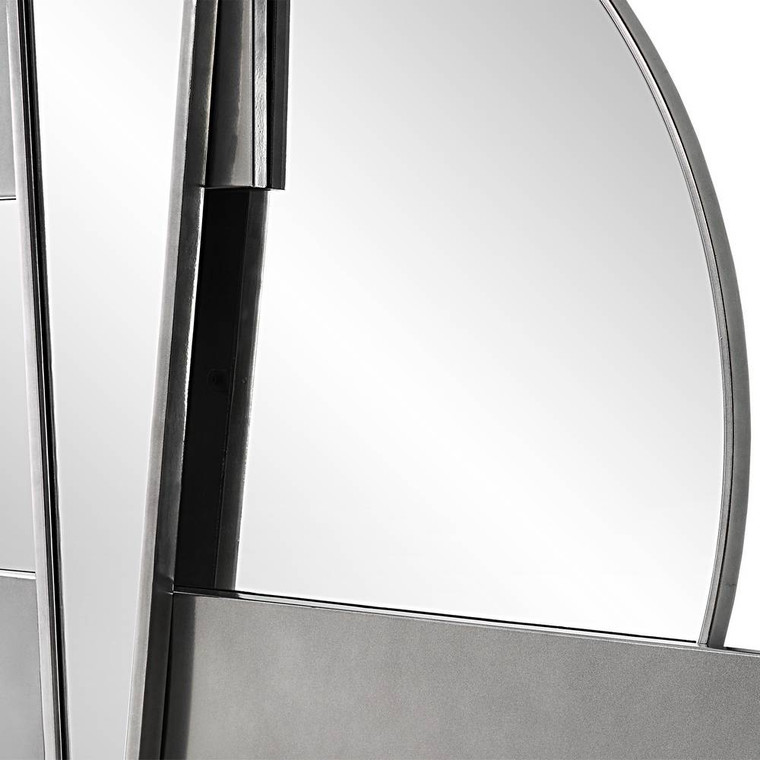Wedge Mirrored Modern Wall Decor - Size: 127H x 155W x 6D (cm)