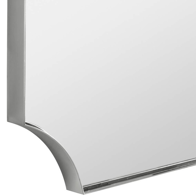 Lennox Nickel Scalloped Corner Mirror - Size: 102H x 56W x 3D (cm)