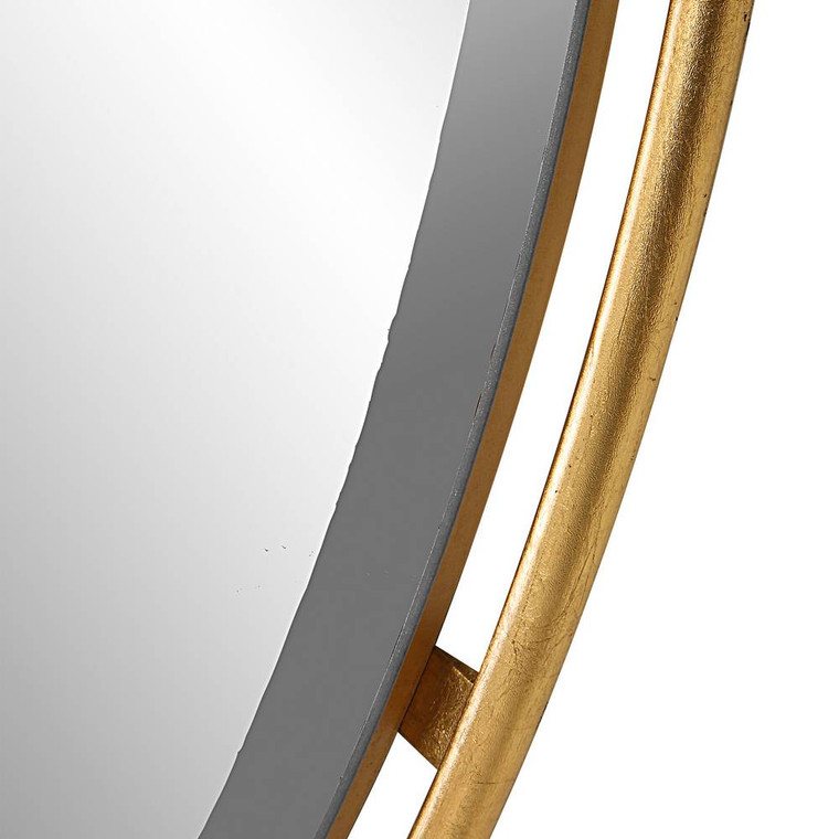 Canillo Gold Round Mirror - Size: 107H x 107W x 2D (cm)