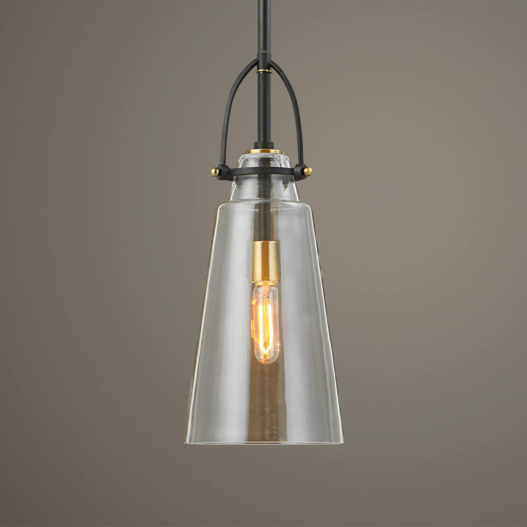 Saugus Industrial 1 Light Pendant - Size: 51H x 20W x 20D (cm) - Mid-Century style