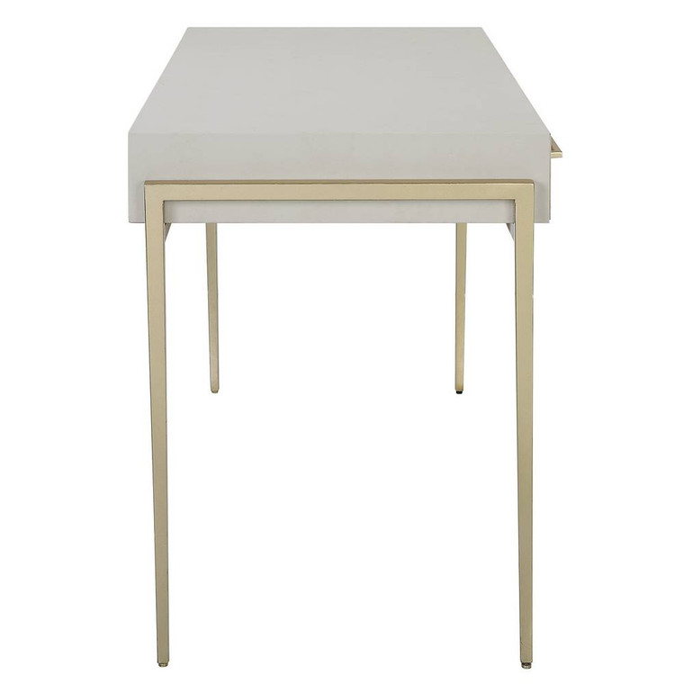 Jewel Modern White Desk - Size: 76H x 122W x 56D (cm)