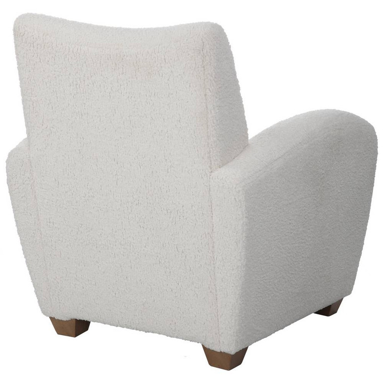 Teddy White Shearling Accent Chair - Size: 90H x 79W x 85D (cm)