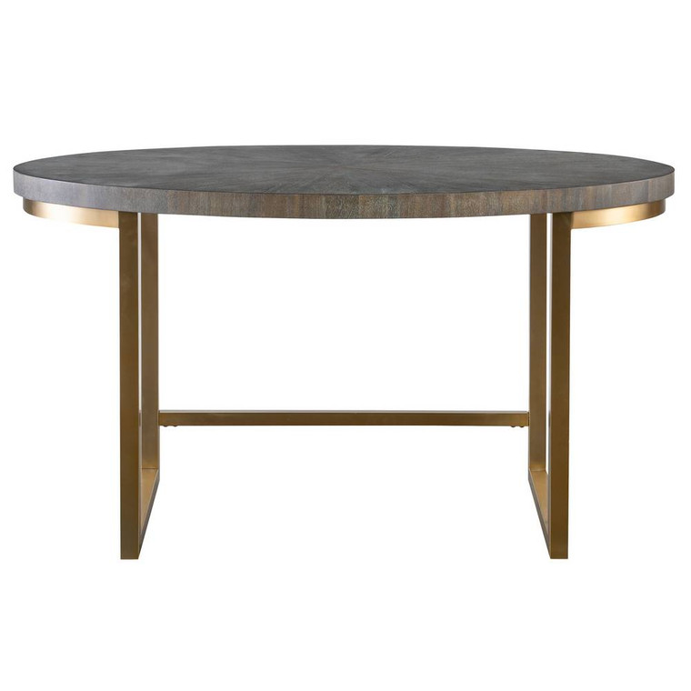 Taja Walnut Oval Desk - Size: 76H x 122W x 71D (cm)
