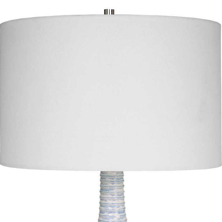 Clariot Ribbed Blue Table Lamp - Size: 79H x 41W x 41D (cm)